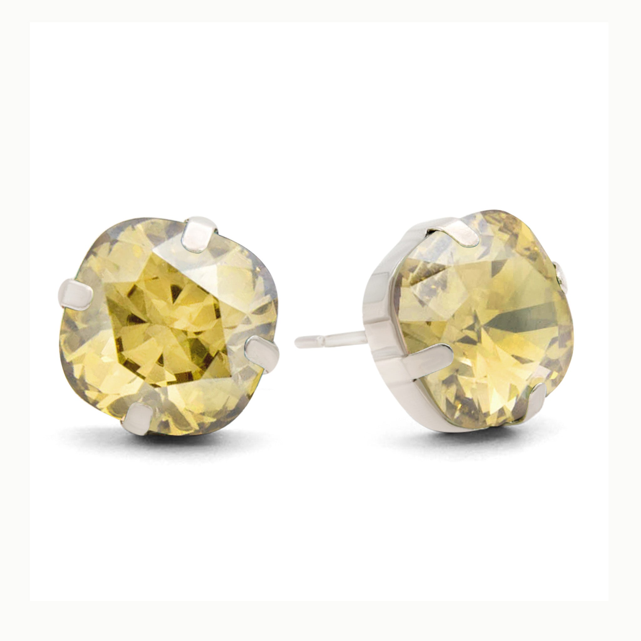 Champagne  8mm Crystal Studs 2-Pack