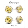 Load image into Gallery viewer, Champagne  8mm Crystal Studs 2-Pack