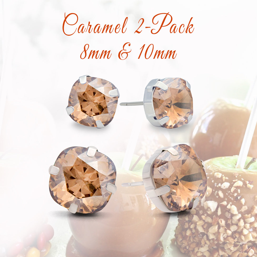 Caramel Crystal Studs 2-Pack