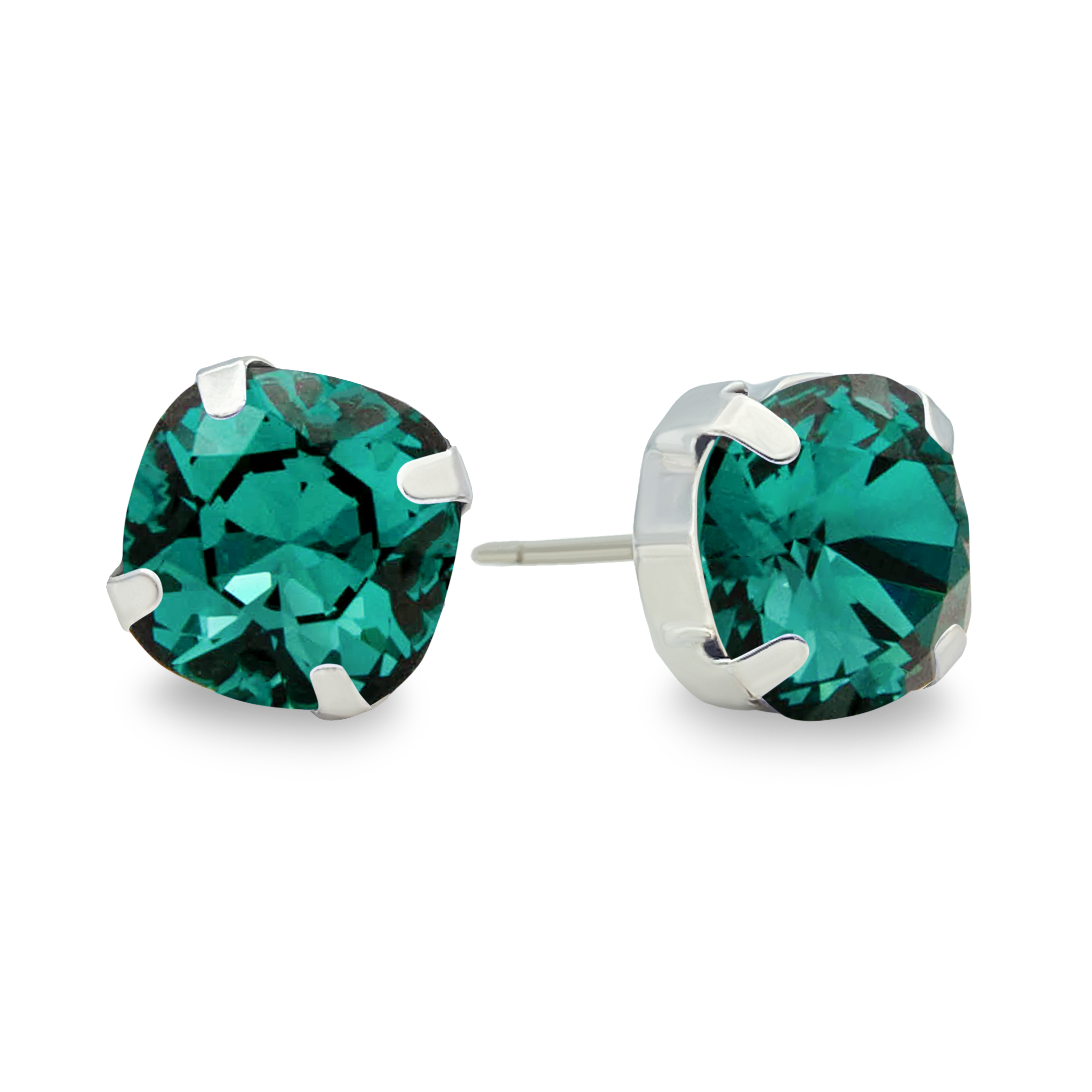 Emerald  8mm Crystal Studs 2-Pack