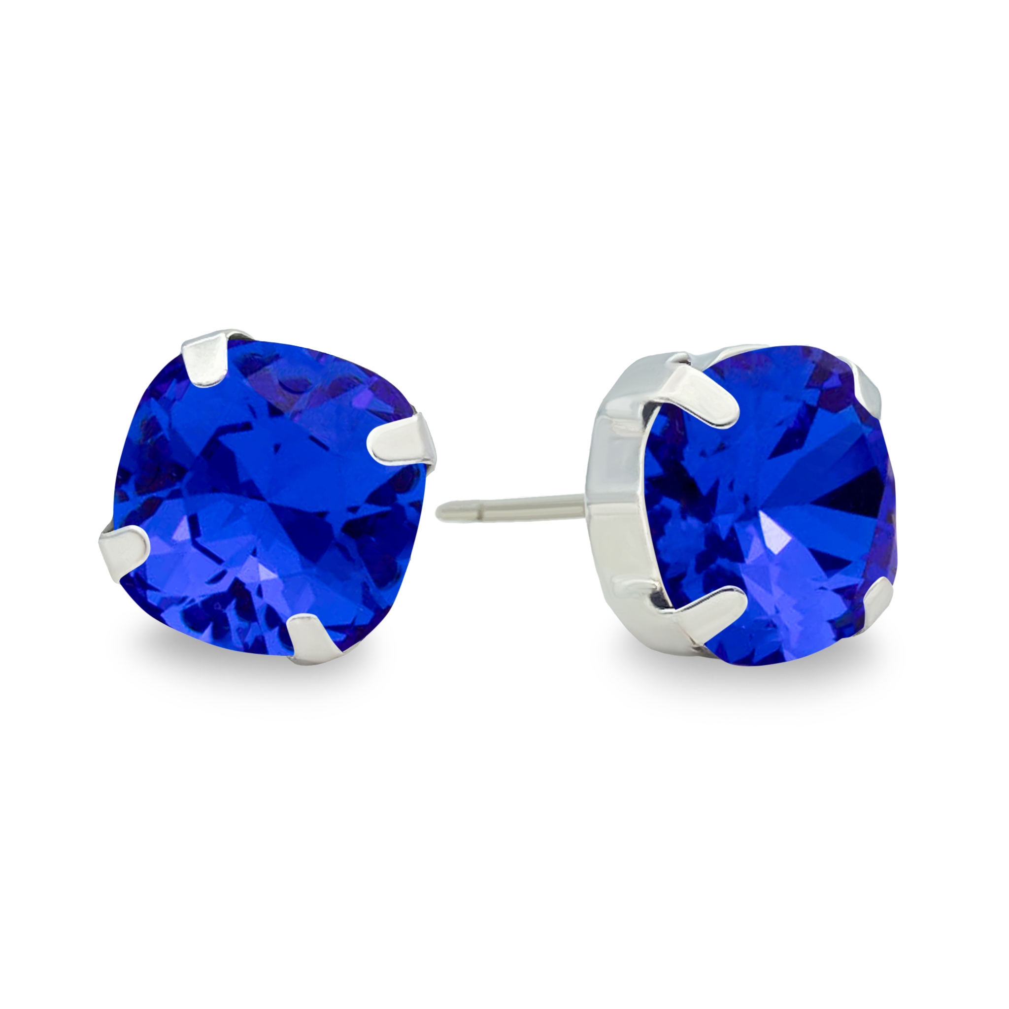 Sapphire Blue  8mm Crystal Studs 2-Pack